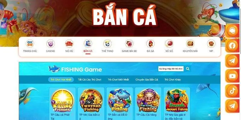 Các tựa game bắn cá hay nhất tại GK88 